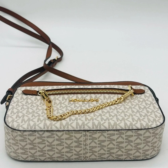 MICHAEL KORS LARGE EW ZIP CHAIN CROSSBODY BAG & JET SET TRAVEL MD ZA CARD CASE - Picture 6 of 11